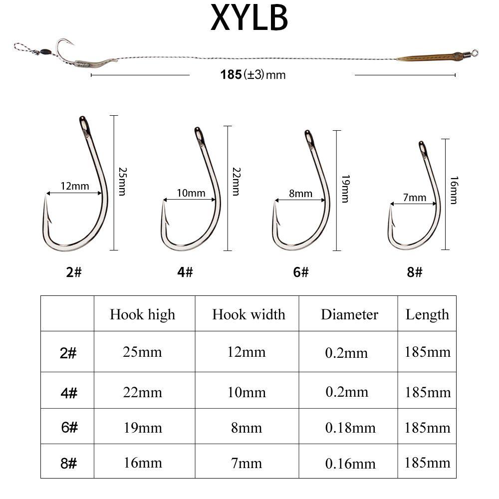 6-8 шт. 18,5 см лидер крючки для ловли карпа 2/4/6/8 # аксессуары для карповых крючков снасти для ловли карпа