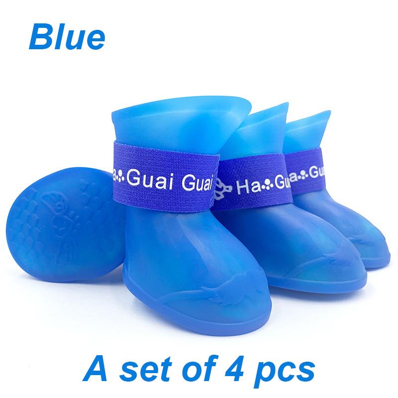 4 шт. обуви для собак конфетного цвета, водонепроницаемые резиновые ботинки для маленьких, средних и больших собак, кошек, обувь для улицы, ботильоны, аксессуары для домашних животных