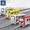 KAZI New City Train Building Block Subway Line Boys' Puzzle Small Particle Model Assembling Toy