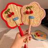 Vintage Portable Fan Flower Shaped Cooling Fan Creative Straw Fan  Home Decor