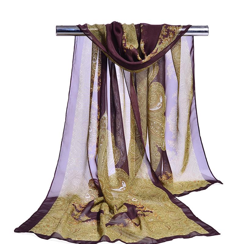 Весна/лето Новый женский шелковый шарф 50 * 160 см Имитация шелкового твила квадратный шарф Модный принт большой квадратный шарф профессиональный шарф