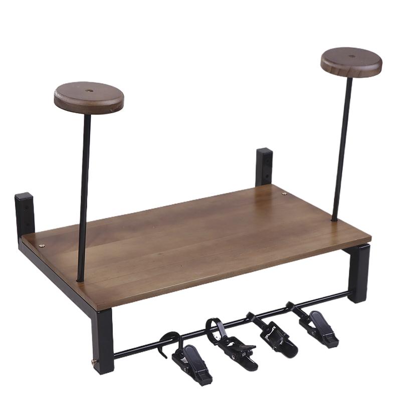 Деревянная стойка для мотоциклетного шлема с полкой, настенная стойка для демонстрации шлемов, совместимая со шлемами - вмещает 2 шлема