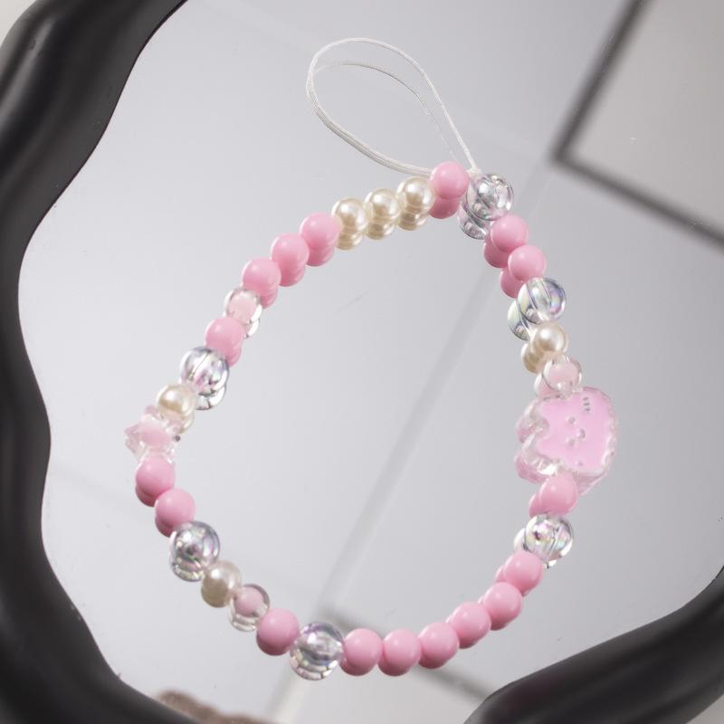 Pink Bow Dopamine Phone Lanyard: Anti-Lost Electroplated Chain Wrist Strap