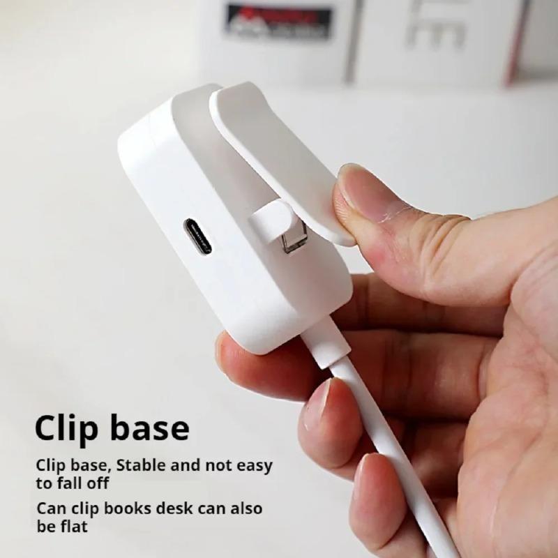 Folding Mini Clip‑on Rechargeable LED Book Lamp, 3 Modes Eye‑Protection Dimmable Light for Bedroom Desk Reading Study Indoor Daily Use Supplies