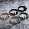 4 европейских и американских простых и щедрых мужских браслета из титановой стали с двойной головой волка