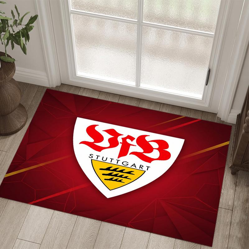 VfB Stuttgart Design Crystal Velvet Carpet Cozy Non?Slip Printed Rug For Bedroom Living Room Entrance