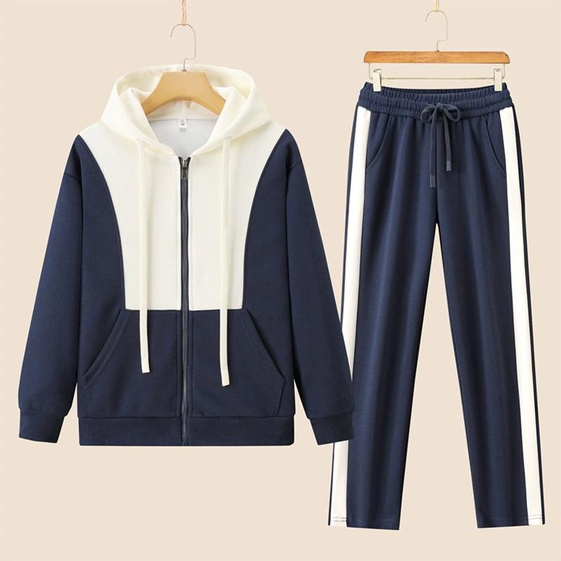 Casual Cardigan Hooded Set for Women, Spring and Autumn Sports, Versatile and Casual Two-piece Set for Women