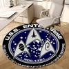 1pc USS Enterprise Logo Round Carpet, Made of Polyester,Perfect for Decorating Office Chairs, Living Rooms Fplt116