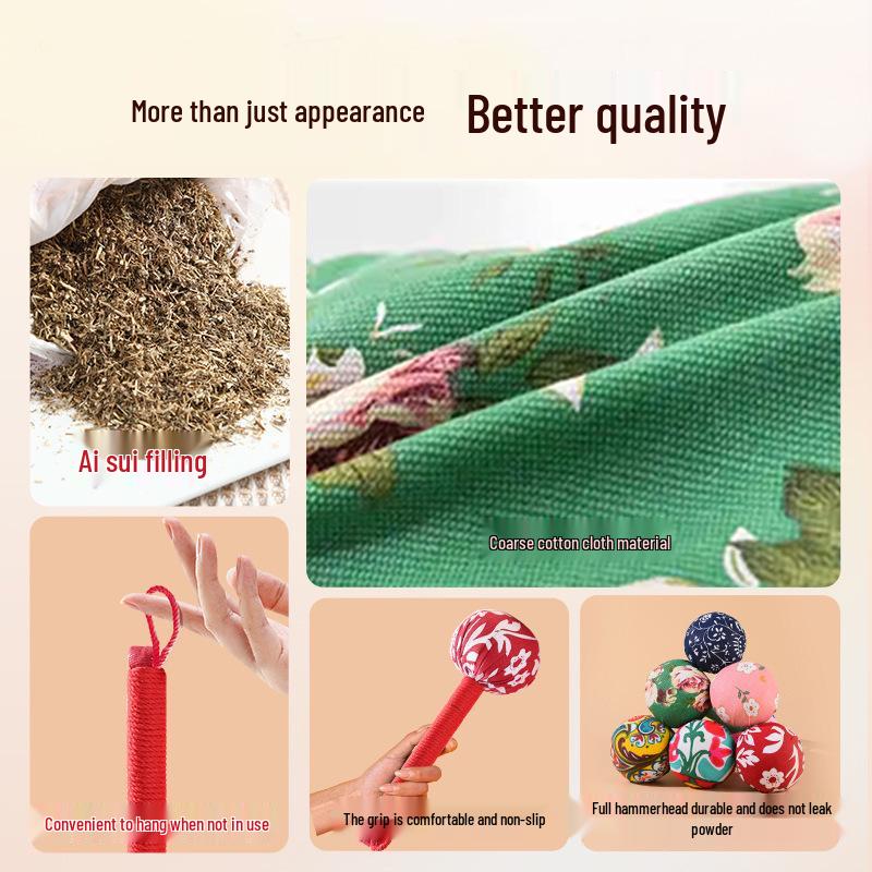 Mugwort Meridian Massage Hammer: Handcrafted Wellness Tool, Ideal New Year’s Gift