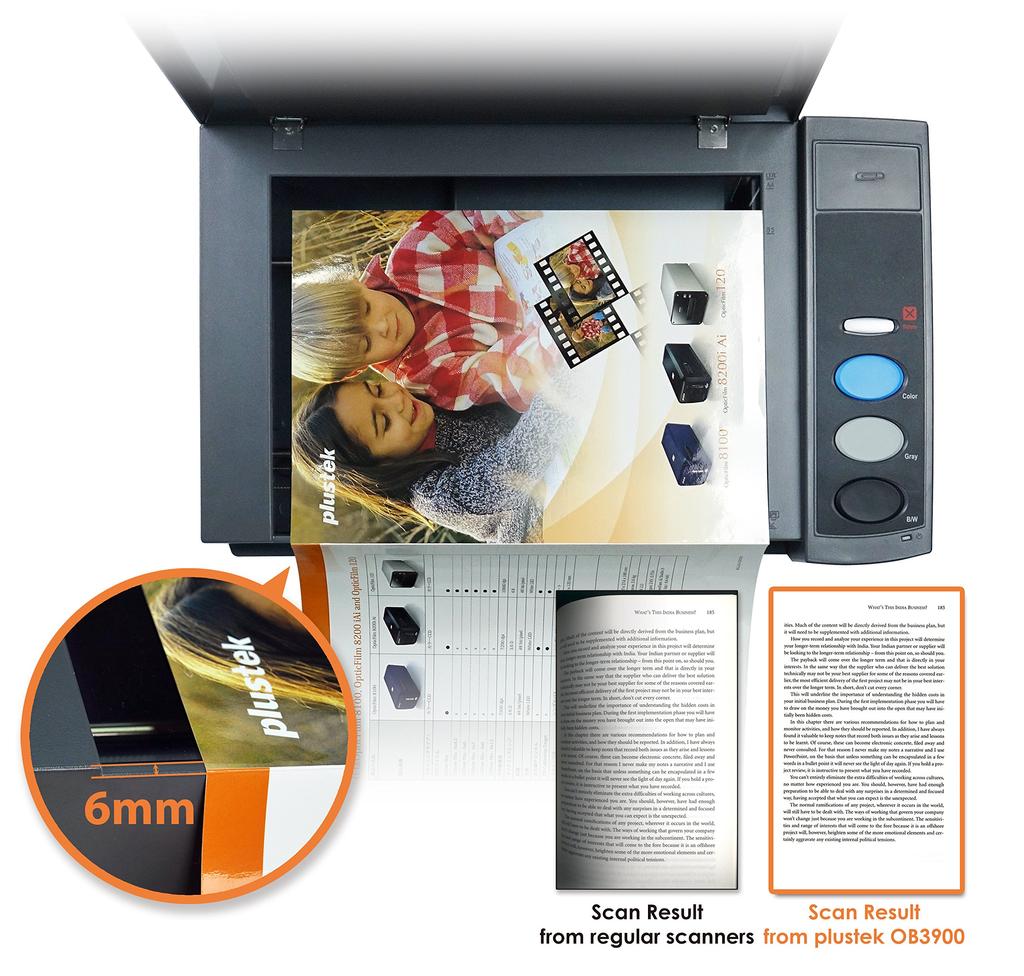 Plustek Книжный сканер Optic Book 3800L CCD Sensor 1200dpi Edge 6mm 356995 Неразрушающий