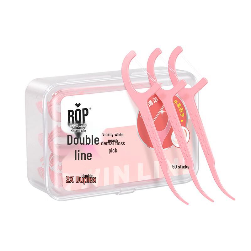 Bop Double-Line Floss Sticks - Grape & Peach 8-Pack (400 Count)