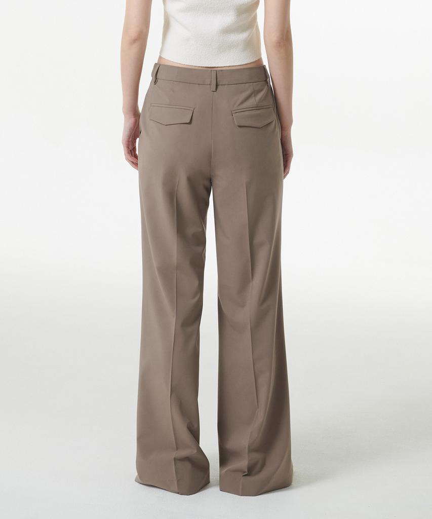 MUSINSA STANDARD WOMAN [Cooltandard] Women'S Loose Flare Hidden Banding Slacks [Dusty Beige]