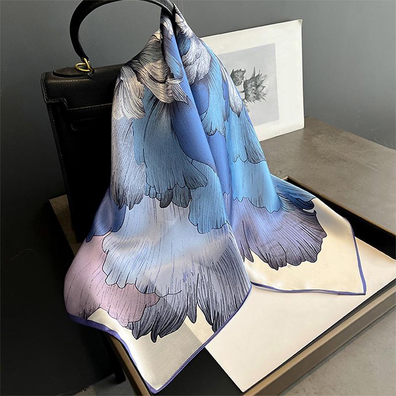 Fashion 100% Real Silk Scarf 70cm Square Bandelet Women's Silk Temperament Small Scarf Neck Decorative Wrap Printed Scarves