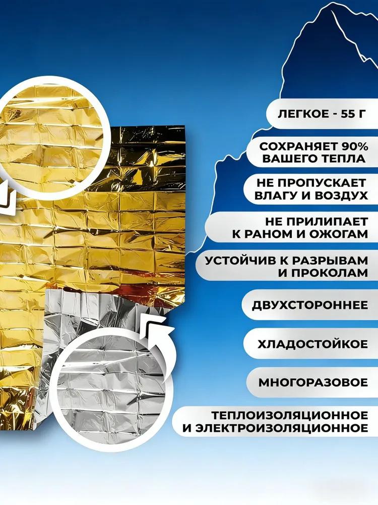 160x210 см Портативное аварийное одеяло Многофункциональное Теплоизоляция Выживание Спасение На открытом воздухе Компактное Легкое Отражающее Миларовое полотно