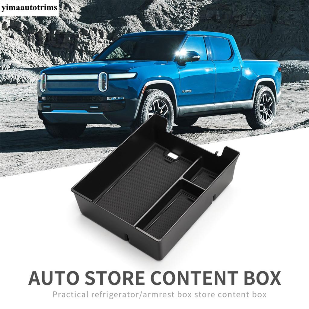 For Rivian R1T R1S   2024 Car Center Console Lower Storage Box Organizer Tray Drink Water Cup Holder Panel Accessories