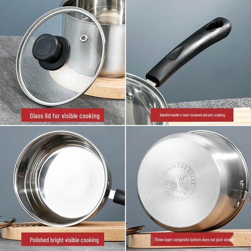 Utoo 304 Stainless Steel Saucepan Set, 16cm
