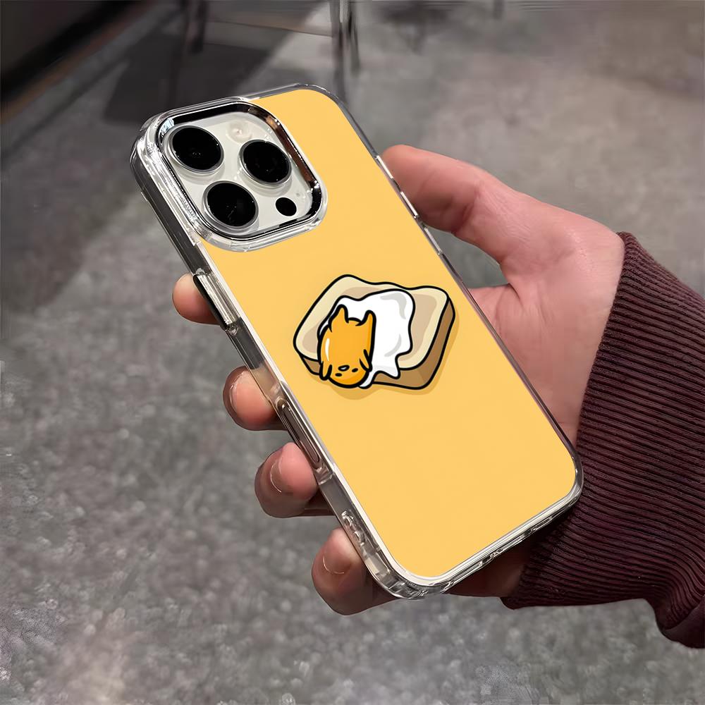 G-Гудетама Яйцо Милый Чехол Для Телефона Для IPhone 17 Air 16 E 15 14 13 12 11 Plus Pro Max Гальванизированный Прозрачный Мягкий Чехол
