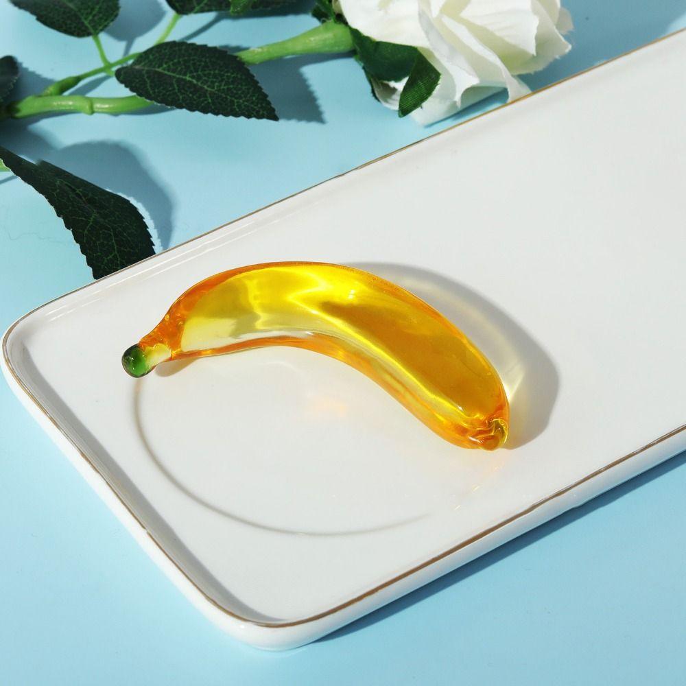 Легкая Роскошь Милая Хрустальная Фруктовая Фигурка Мультяшная Ручная Работа Симуляция Банановые Украшения Мини Настольные Фруктовые Украшения Кухня