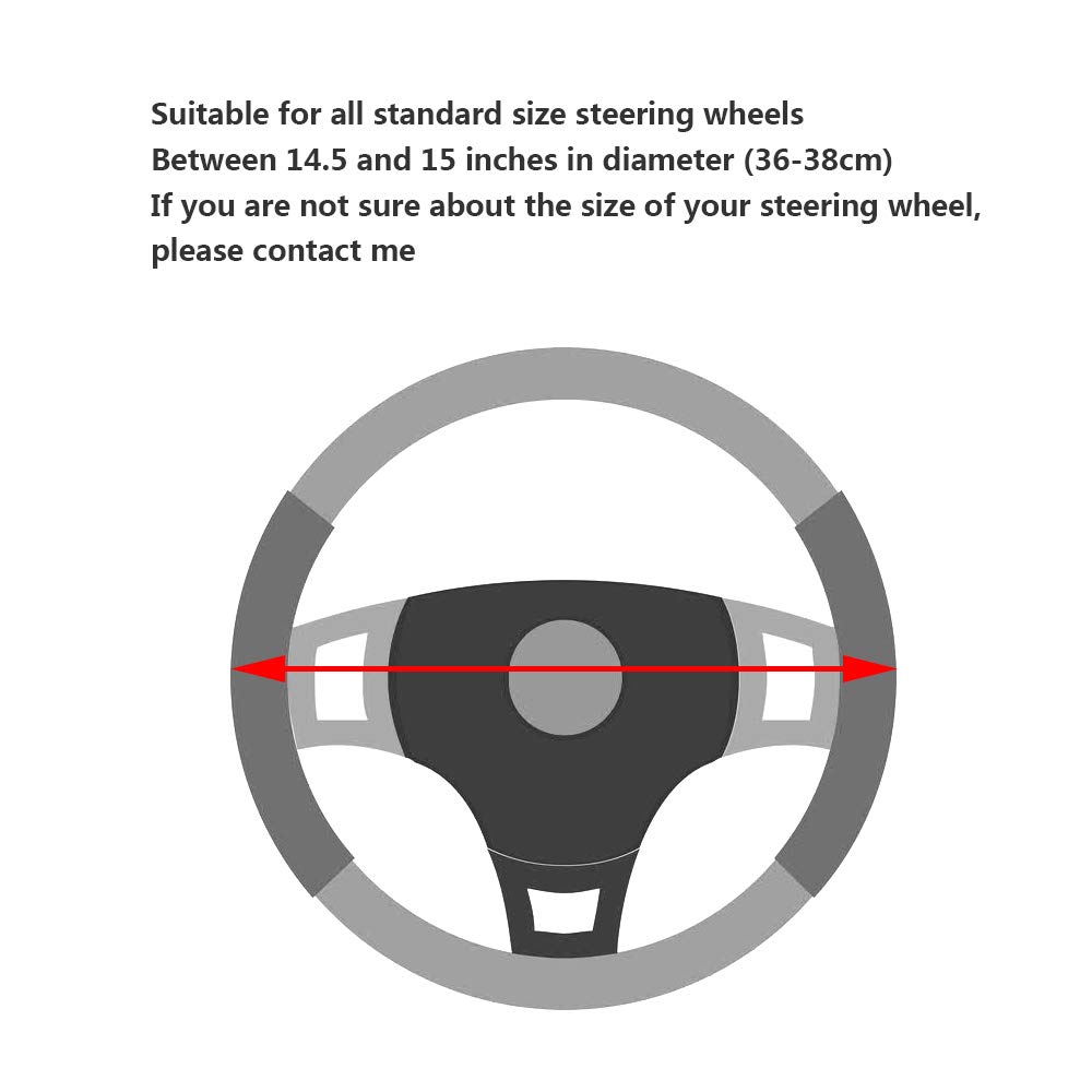 YOGURTCK Cute Diamond Soft Light Pink Leather Anti-Slip Steering Wheel Cover with Bling Crystal