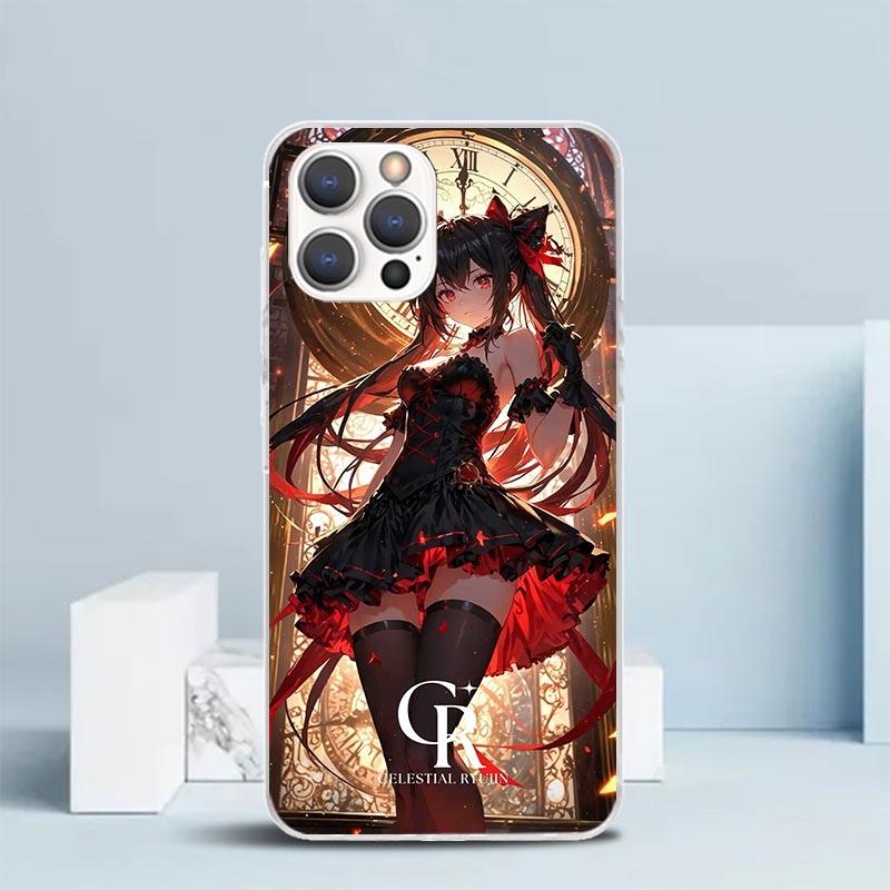 Date A Live Токисаки Куруми Мягкий чехол для iPhone 16 17 Air 15 14 Pro Max 16E Чехол для телефона 13 Mini 12 11 7 SE 8 Печатный рисунок Подходящий