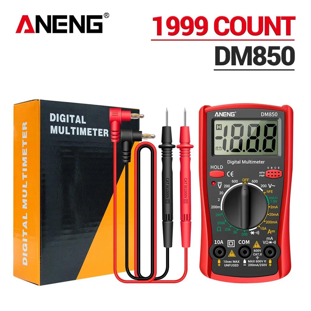 ANENG DM850 Digital Current Ammeter Detector Tester Ohm Automatic Counts Auto Tool Multimeter AC/DC Professional 1999 Votage