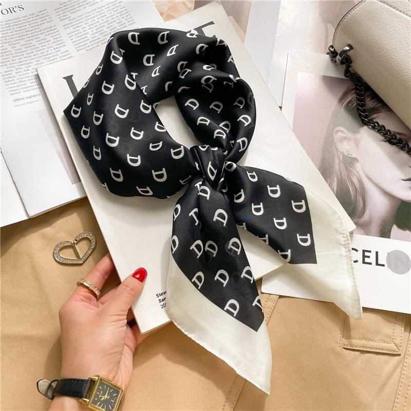 70*70cm Printed Square Scarf Women Kerchief Hairband Neckerchief Head Hijab Lady Headband Foulard Bag Ribbon
