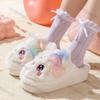 Модные милые мультяшные пушистые тапочки с кроликом для женщин, зимние новые домашние тапочки, противоскользящие, для пар, на толстой подошве, комнатные плюшевые теплые тапочки