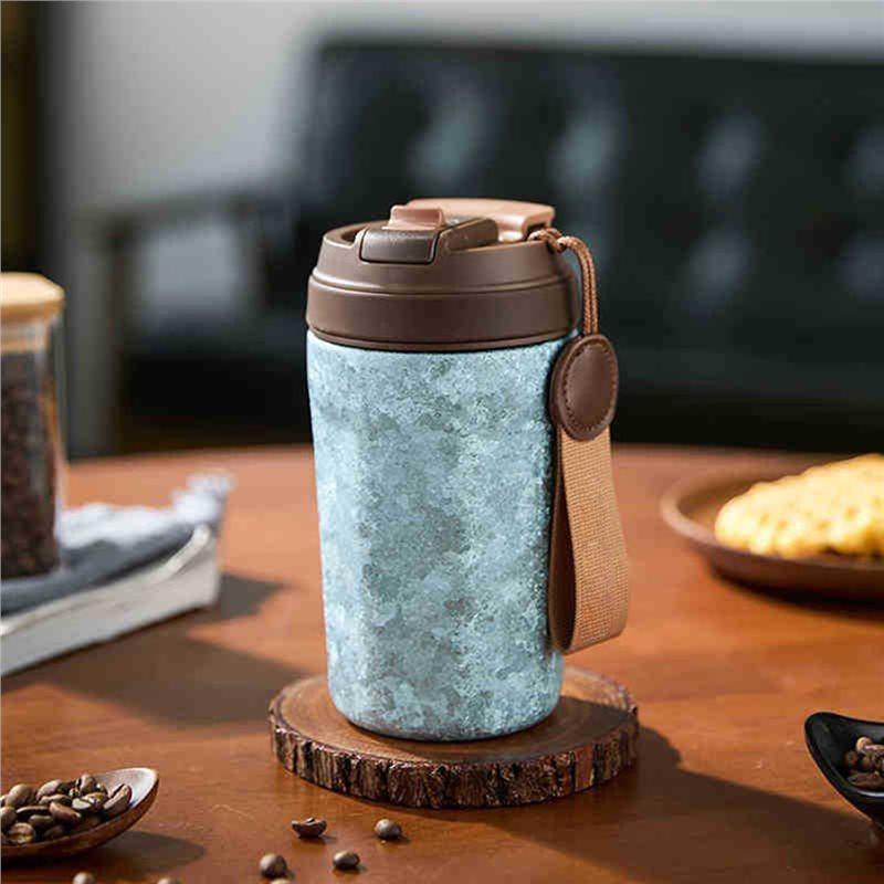 ABKY-High-End Exquisite Pure Titanium Double-Layer Vacuum Flask Coffee Cup Portable High-Value Take-Out