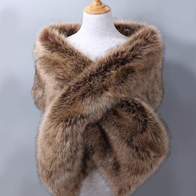 Женская роскошная шаль из искусственного меха, зимняя свадебная утолщенная мягкая теплая удобная шаль из искусственного меха для свадебной вечеринки