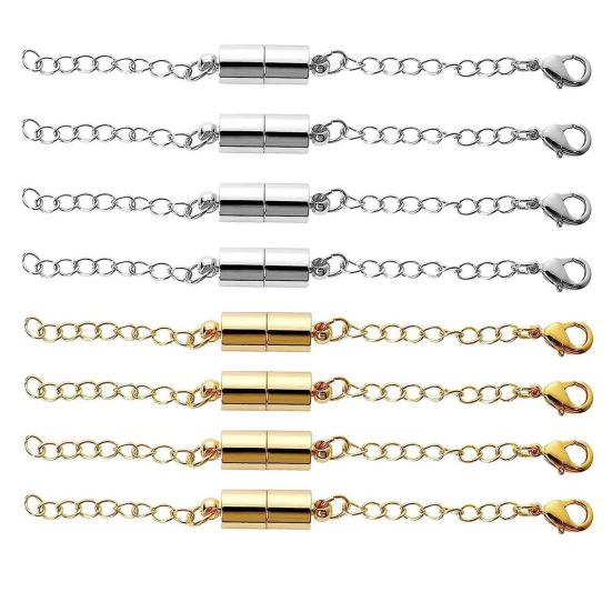 4/8 шт. браслет, удлиненные цепочки, зажим-лобстер, нержавеющая сталь, анти-разрыв, магнитное соединение, регулируемые магнитные удлинители для ожерелья своими руками