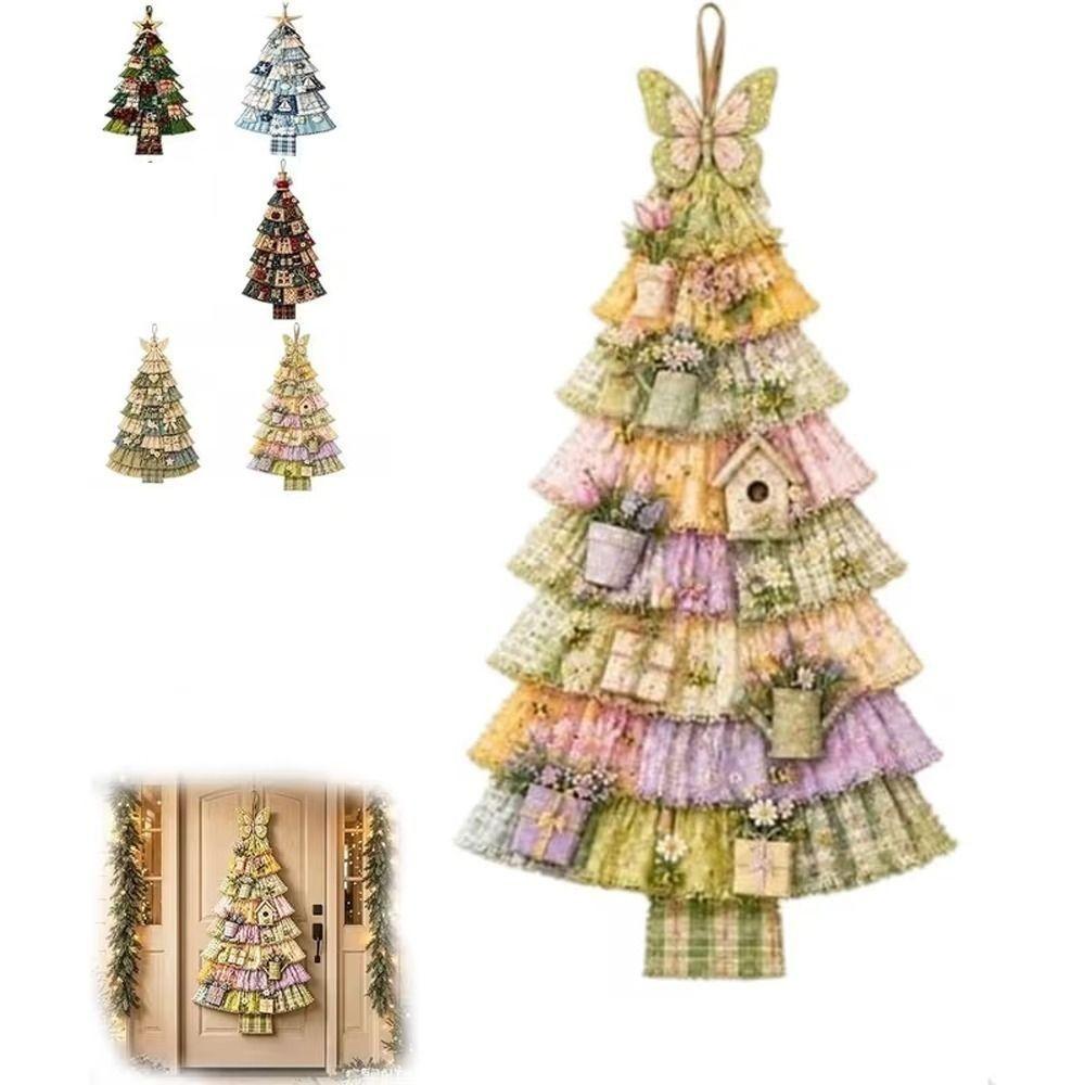 Handmade Patchwork Christmas Tree Door Hanging DIY Christmas Patchwork Craft Kit Christmas Gift