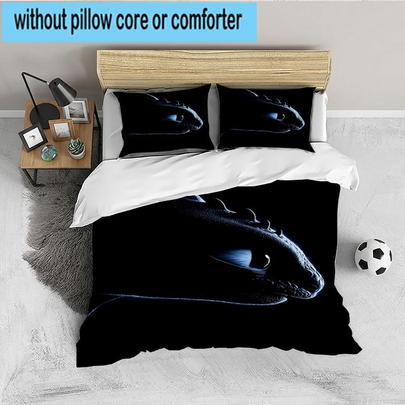 Dragon Taming 3PCS Bedding set,Ideal for 1pc Duvet Cover And 2pcs Pillowcases Perfect for Fan gift,Ideal for Bedroom, Dormitory
