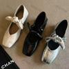 2025 New Summer Bow Flats Women's Soft Sole Lightweight Slip On Mary Jane Shoes Comfortable Square Toe Casual Shoes