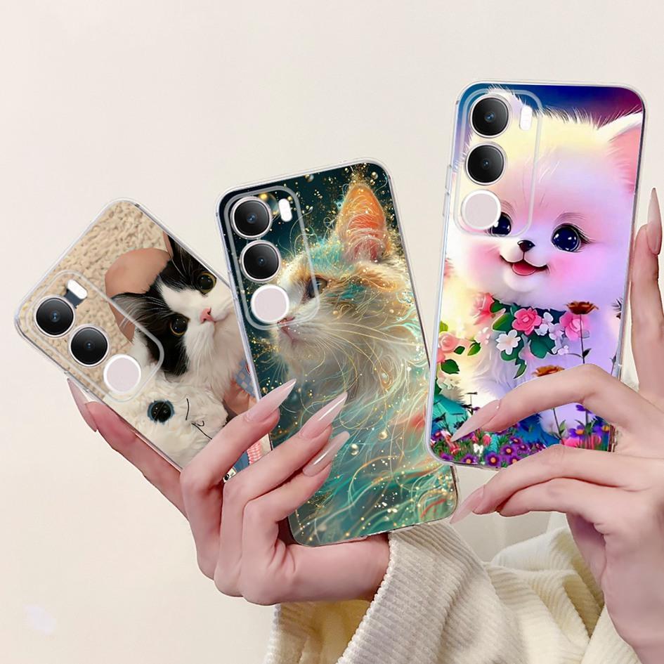 Silicone Case For Vivo Y19s V2419 Cover Lovely Cat Butterfly Cartoon Soft Back Protective Shell For Vivo Y19s 4G Y 19s TPU Coque
