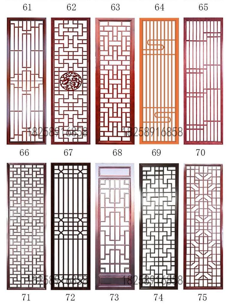Antique Chinese Dongyang Solid Wood Windows and Doors: Fretwork Entrance Screens & Living Room Grille Partitions.