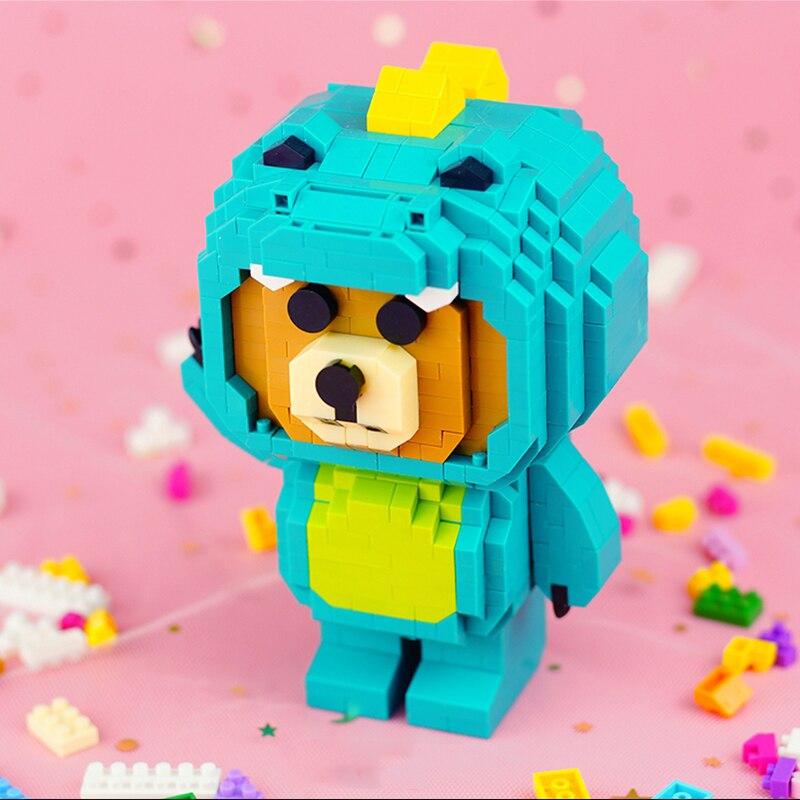 LOZ 9241 Animal World Crocodile Bear Doll Pet Monster 3D DIY Mini Diamond Blocks Bricks Building Toy for Children Gift No Box