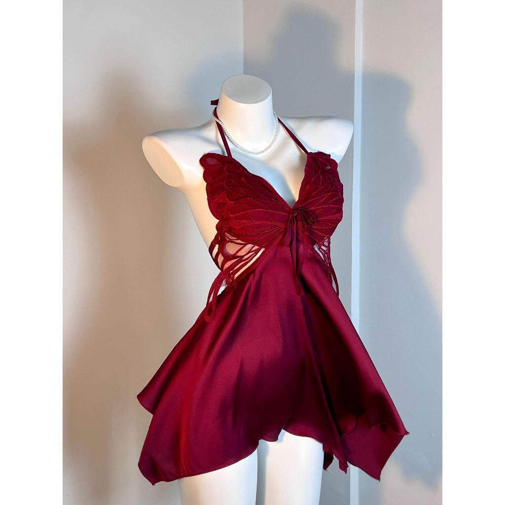 Пикантная ночная сорочка с нагрудными подушечками: Сексуальная, высококачественная домашняя одежда из ледяного шелка для женщин, осень-зима, больших размеров, в стиле чистой страсти с бантом.