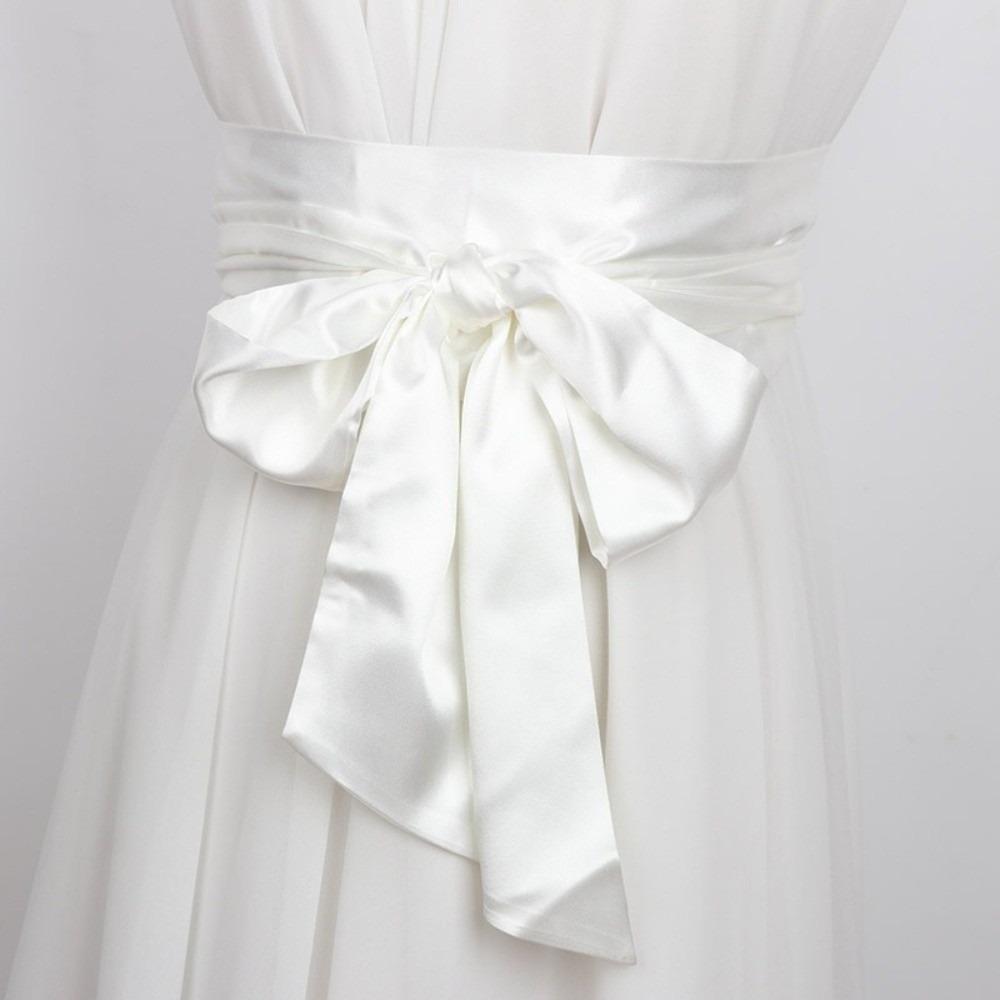 Ethnic Style Satin Ribbon Belt Adjustable Wide Waistband Lace Up Waistband Dress