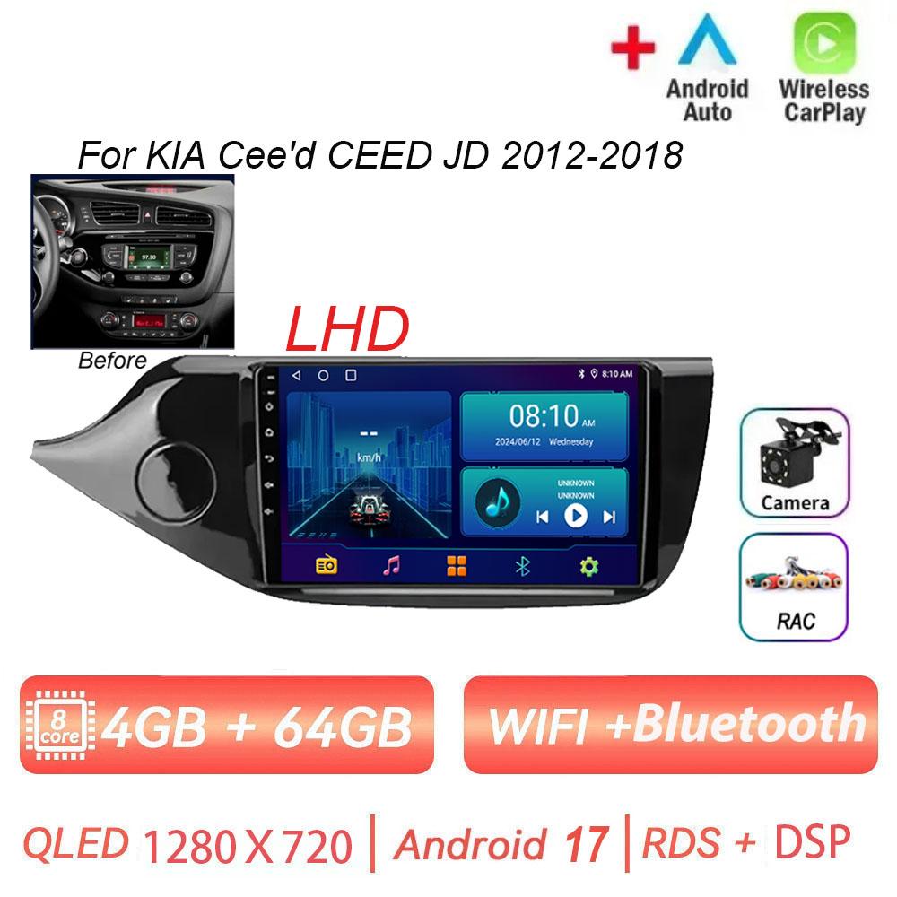 Lecteur vidéo multimédia Android 17 DSP pour voiture, pour KIA Cee'd CEED JD 2012 – 2018, Navigation GPS 2 din RDS Carplay 4G WIFI