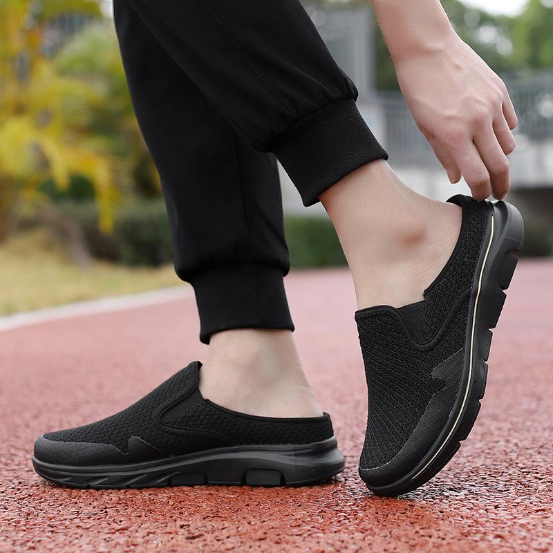 35-48 Мужские/Женские тапочки Мужские полутапочки Летние сетчатые Meter-дышащие мужские черные туфли Mueller