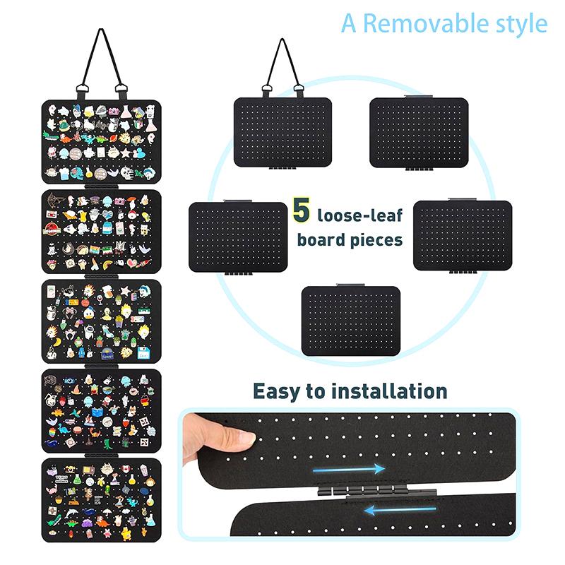 1 шт. Складной войлочный органайзер для украшений, настенный 5-уровневый дисплей для сережек, сумка для хранения ожерелий, браслетов