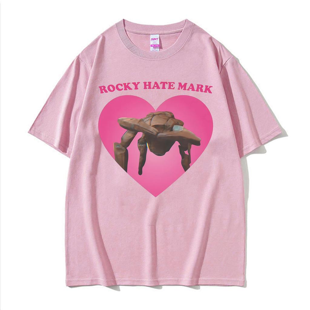 Rocky Hate Mark James Ortiz As Rocky Pink Heart T Shirt Funny Meme Tshirts Unisex Women Vintage Casual Cotton Tee Shirt Streetwear