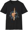 New Unisex Graphic T-Shirt Drummer Drumsticks Breaking Glass Print Casual Cotton Drum Kit Themed Perfect Gift for Music Lovers