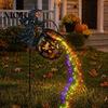 Halloween Landscaping Atmosphere Light Witch Cauldron Garden Light, Metal Yard Stake with LED String Front Holiday Accessories Lights, Waterproof Pot