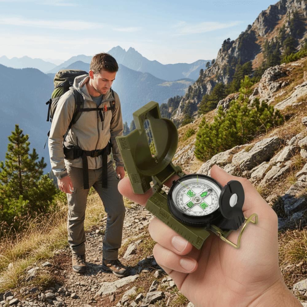 Metal Construction Outdoor Compass Waterproof Camping Compass Portable Professional Compass Hiking