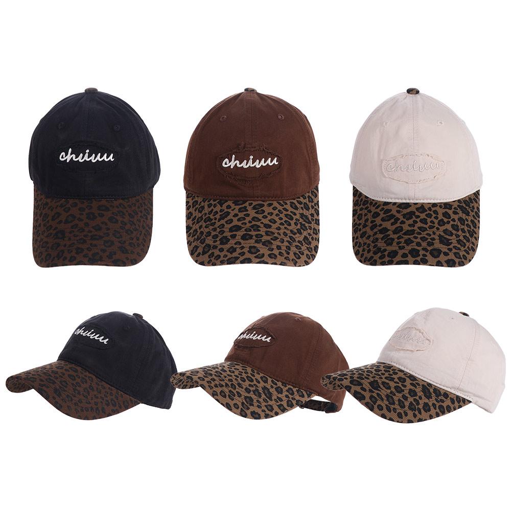 Adjustable Embroidered Baseball Cap Sunshade Y2k Peaked Cap Fashion Leopard Baseball Hat Girls
