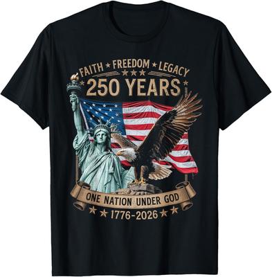 Вера и Свобода 250 лет 250-летие США Патриотическая футболка