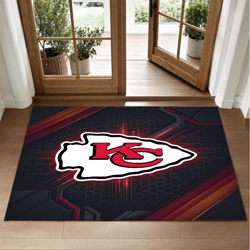 Ковер из кристаллического велюра с дизайном Kansas City Chiefs, мягкий декоративный коврик для спальни, прихожей
