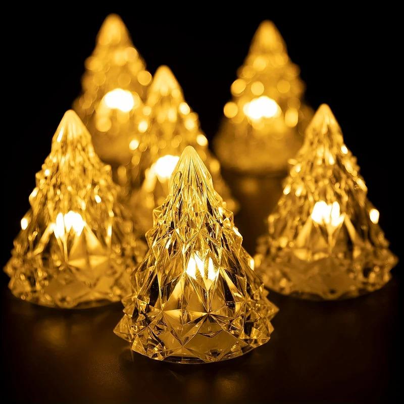 Outdoor Flameless LED Candle Light Halloween Wedding Christmas Decoration Creative Iceberg Light Wishing LED Light Warm White