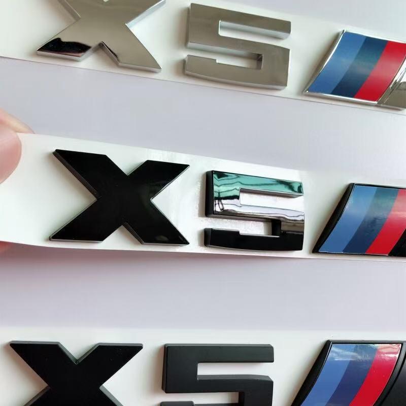 Наклейка на заднюю часть BMW X5M, Спортивный логотип, Серебристо-черный